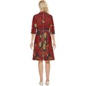 Folk flowers pattern Classy Knee Length Dress View4