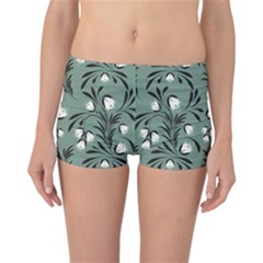 Folk Flowers Pattern Reversible Boyleg Bikini Bottoms by Eskimos