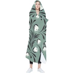 Folk Flowers Pattern Wearable Blanket