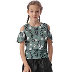 Folk Flowers Pattern Kids  Butterfly Cutout Tee