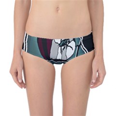 Colored Creepy Man Portrait Illustration Classic Bikini Bottoms