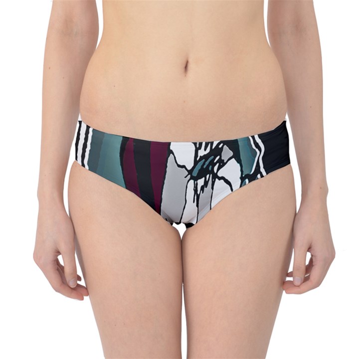 Colored Creepy Man Portrait Illustration Hipster Bikini Bottoms