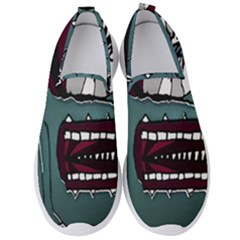 Colored Creepy Man Portrait Illustration Men s Slip On Sneakers by dflcprintsclothing