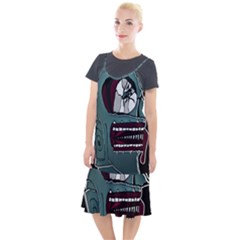 Colored Creepy Man Portrait Illustration Camis Fishtail Dress by dflcprintsclothing