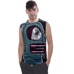 Colored Creepy Man Portrait Illustration Men s Regular Tank Top by dflcprintsclothing