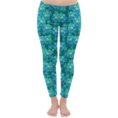 Big Roses In The Forest Classic Winter Leggings by pepitasart