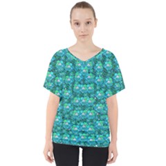 Big Roses In The Forest V-neck Dolman Drape Top by pepitasart