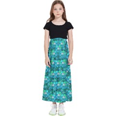 Big Roses In The Forest Kids  Flared Maxi Skirt