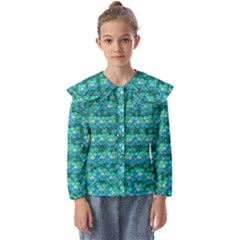 Big Roses In The Forest Kids  Peter Pan Collar Blouse