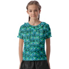 Big Roses In The Forest Kids  Frill Chiffon Blouse by pepitasart