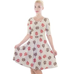 Ashleaf Maple Quarter Sleeve A-line Dress by tmsartbazaar