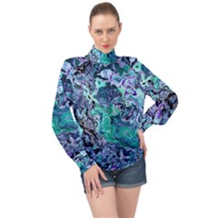 Roadie High Neck Long Sleeve Chiffon Top by MRNStudios