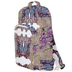 Rows Of Marbled Collage Double Compartment Backpack by kaleidomarblingart