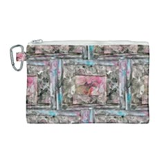 Collage Repeats I Canvas Cosmetic Bag (large) by kaleidomarblingart