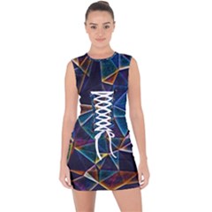 Broken Bubbles Lace Up Front Bodycon Dress by MRNStudios