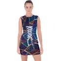 Broken Bubbles Lace Up Front Bodycon Dress View1