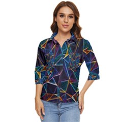 Broken Bubbles Women s Quarter Sleeve Pocket Shirt