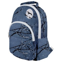 Full Moon Landscape Scene Illustration Rounded Multi Pocket Backpack by dflcprintsclothing