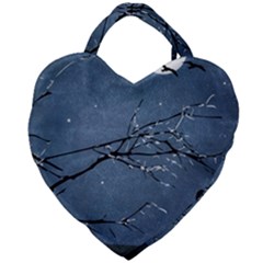 Full Moon Landscape Scene Illustration Giant Heart Shaped Tote by dflcprintsclothing