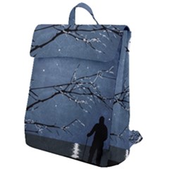 Full Moon Landscape Scene Illustration Flap Top Backpack by dflcprintsclothing