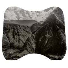 Machu Picchu Black And White Landscape Velour Head Support Cushion