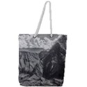 Machu Picchu Black And White Landscape Full Print Rope Handle Tote (Large) View1