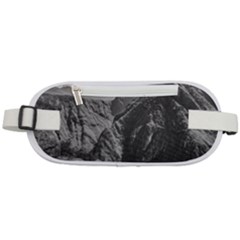 Machu Picchu Black And White Landscape Rounded Waist Pouch by dflcprintsclothing