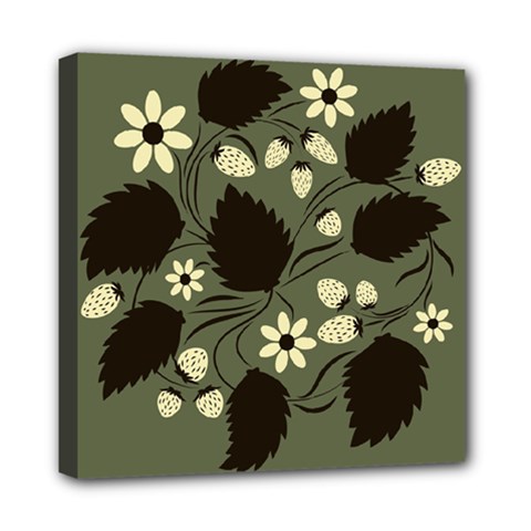 Folk Flowers Floral Art  Mini Canvas 8  X 8  (stretched) by Eskimos