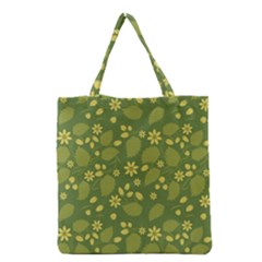 Folk Flowers Pattern Floral Surface Design  Grocery Tote Bag by Eskimos