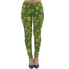 Folk Flowers Pattern Floral Surface Design  Lightweight Velour Leggings