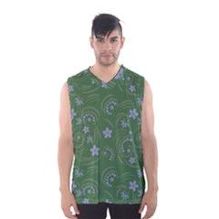 Folk Flowers Pattern Floral Surface Design Men s Basketball Tank Top by Eskimos