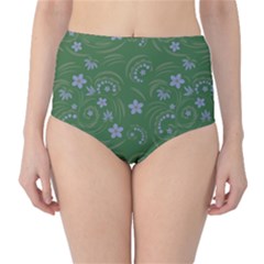 Folk Flowers Pattern Floral Surface Design Classic High-waist Bikini Bottoms by Eskimos