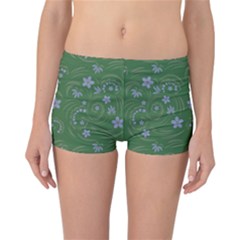 Folk Flowers Pattern Floral Surface Design Reversible Boyleg Bikini Bottoms by Eskimos