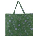 Folk flowers pattern Floral surface design Zipper Large Tote Bag View1