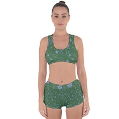 Folk Flowers Pattern Floral Surface Design Racerback Boyleg Bikini Set by Eskimos