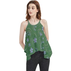 Folk Flowers Pattern Floral Surface Design Flowy Camisole Tank Top by Eskimos