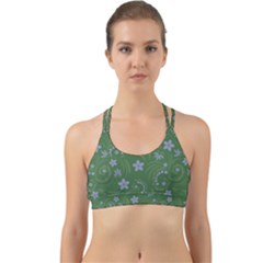 Folk Flowers Pattern Floral Surface Design Back Web Sports Bra by Eskimos