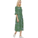 Folk flowers pattern Floral surface design Double Cuff Midi Dress View3