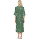 Folk flowers pattern Floral surface design Double Cuff Midi Dress View4