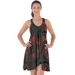 Folk Flowers Pattern Floral Surface Design Show Some Back Chiffon Dress by Eskimos