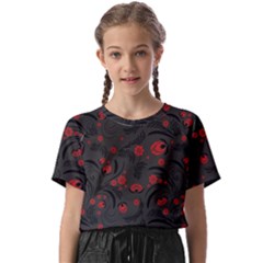 Folk Flowers Pattern Floral Surface Design Kids  Basic Tee by Eskimos