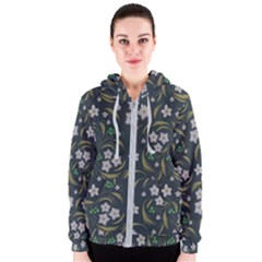 Folk Flowers Pattern Floral Surface Design Women s Zipper Hoodie by Eskimos