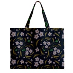 Folk Flowers Pattern Floral Surface Design Zipper Mini Tote Bag by Eskimos