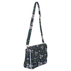 Folk Flowers Pattern Floral Surface Design Shoulder Bag With Back Zipper by Eskimos