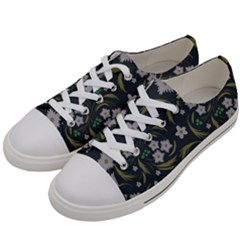 Folk Flowers Pattern Floral Surface Design Men s Low Top Canvas Sneakers by Eskimos