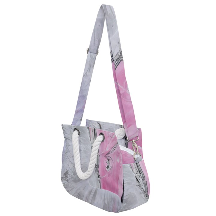 Abstract marbling collage Rope Handles Shoulder Strap Bag