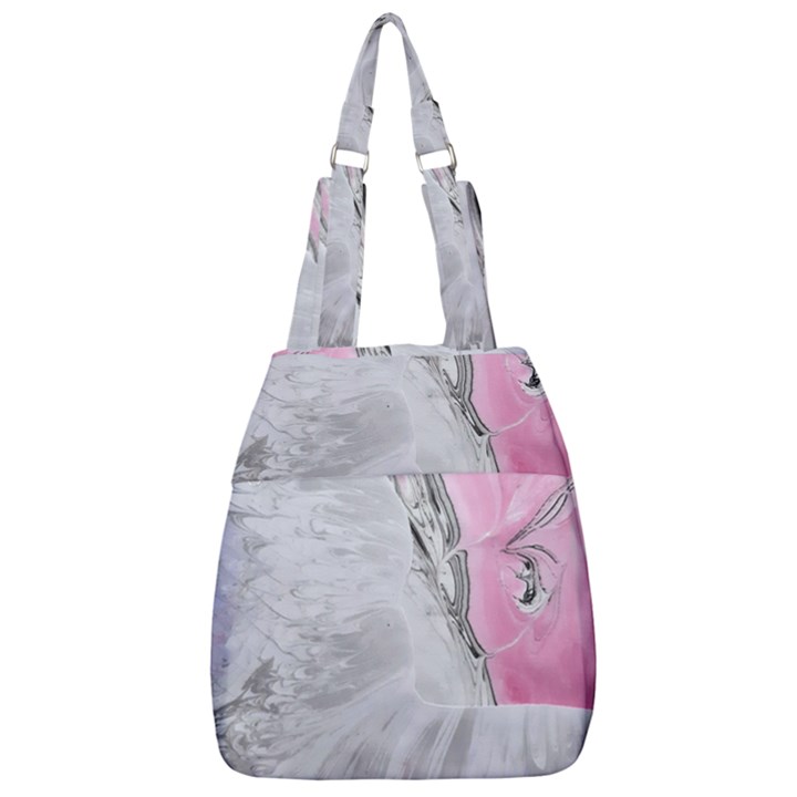 Abstract marbling collage Center Zip Backpack