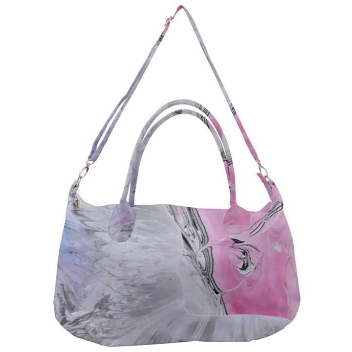 Abstract marbling collage Removal Strap Handbag