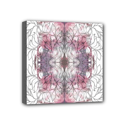 Inked Petals Mini Canvas 4  X 4  (stretched) by kaleidomarblingart