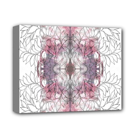 Inked Petals Deluxe Canvas 14  X 11  (stretched) by kaleidomarblingart